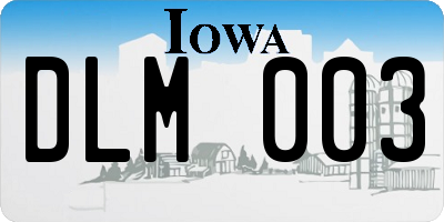 IA license plate DLM003