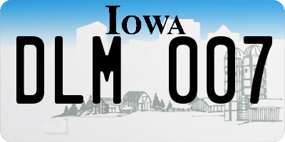 IA license plate DLM007