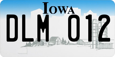 IA license plate DLM012