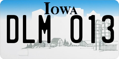 IA license plate DLM013