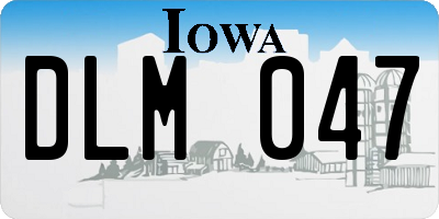 IA license plate DLM047