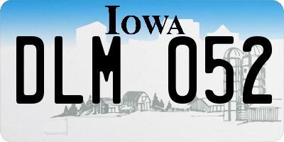 IA license plate DLM052