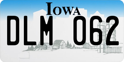 IA license plate DLM062