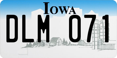 IA license plate DLM071