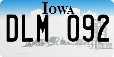 IA license plate DLM092
