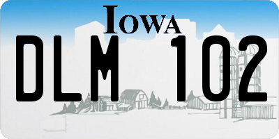 IA license plate DLM102