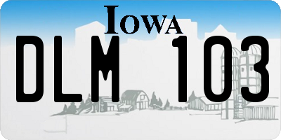 IA license plate DLM103