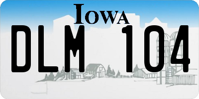 IA license plate DLM104
