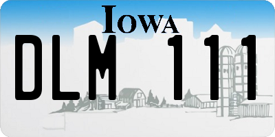IA license plate DLM111