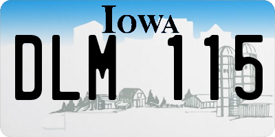 IA license plate DLM115