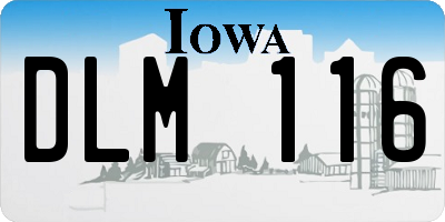 IA license plate DLM116