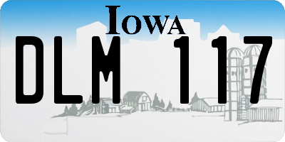 IA license plate DLM117