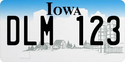 IA license plate DLM123