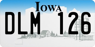 IA license plate DLM126