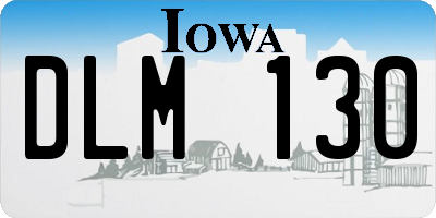 IA license plate DLM130