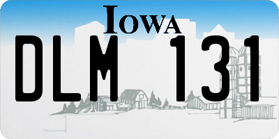 IA license plate DLM131