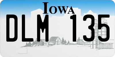 IA license plate DLM135
