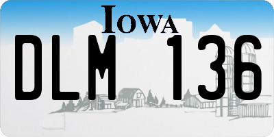 IA license plate DLM136