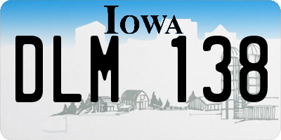 IA license plate DLM138