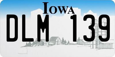 IA license plate DLM139