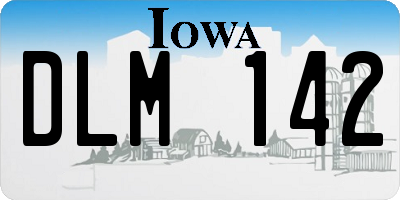IA license plate DLM142
