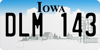 IA license plate DLM143