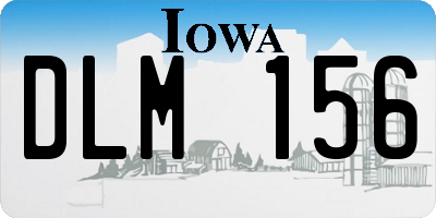 IA license plate DLM156