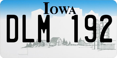 IA license plate DLM192