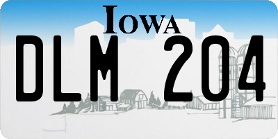 IA license plate DLM204