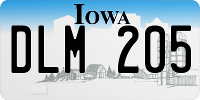 IA license plate DLM205