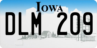 IA license plate DLM209