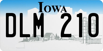 IA license plate DLM210