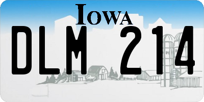 IA license plate DLM214