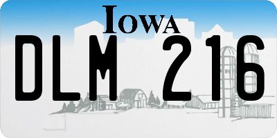 IA license plate DLM216