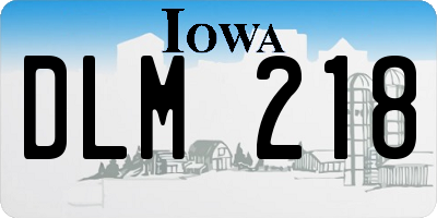 IA license plate DLM218