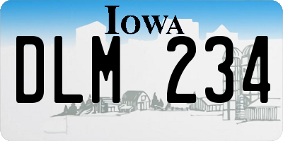 IA license plate DLM234