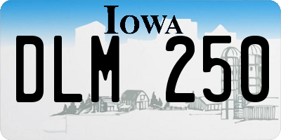 IA license plate DLM250