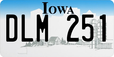 IA license plate DLM251