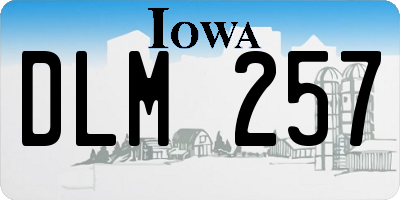 IA license plate DLM257