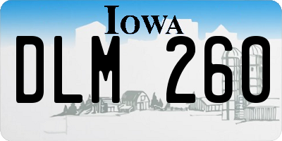 IA license plate DLM260