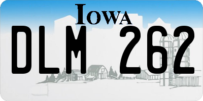 IA license plate DLM262