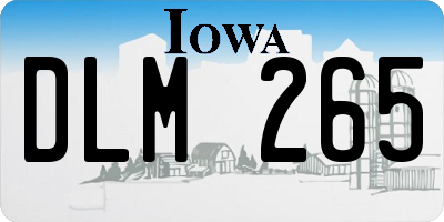 IA license plate DLM265