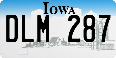 IA license plate DLM287