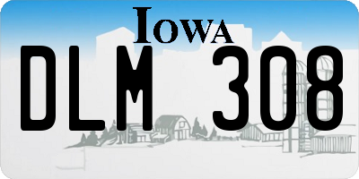 IA license plate DLM308