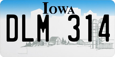 IA license plate DLM314