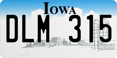 IA license plate DLM315