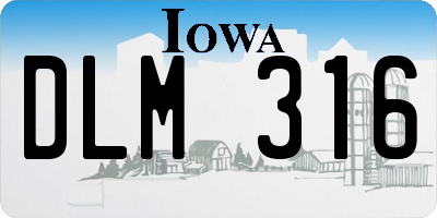 IA license plate DLM316