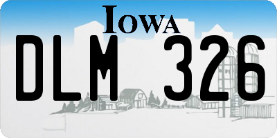 IA license plate DLM326