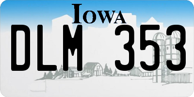 IA license plate DLM353