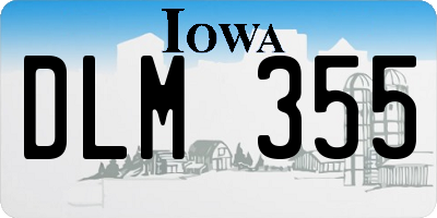 IA license plate DLM355